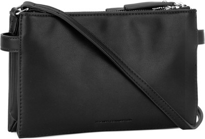 

French Connection Women Casual Black Genuine Leather Sling Bag
