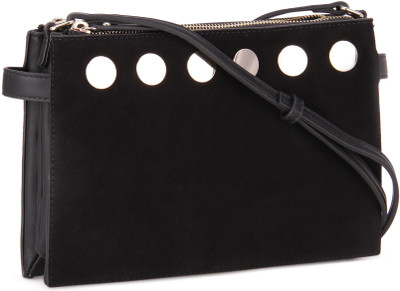 

French Connection Women Casual Black Genuine Leather Sling Bag