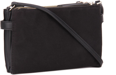 

French Connection Women Casual Black Genuine Leather Sling Bag