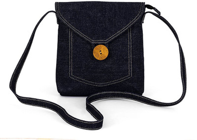 

Goatter Girls Black Genuine Leather Sling Bag