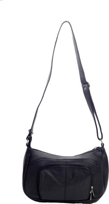 

Leathersmith Women Casual Black Genuine Leather Sling Bag