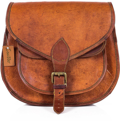 

Goatter Girls Formal Tan Genuine Leather Sling Bag