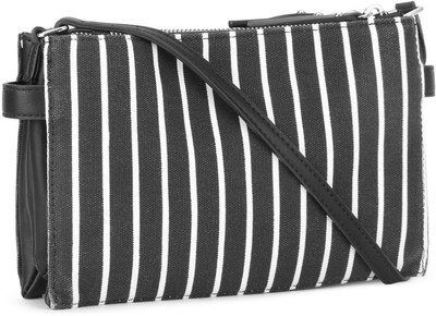

French Connection Women Casual Black Canvas Sling Bag