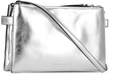 

French Connection Women Casual Silver Genuine Leather Sling Bag