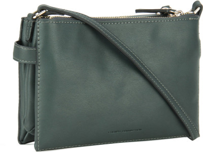 

French Connection Women Casual Green Genuine Leather Sling Bag