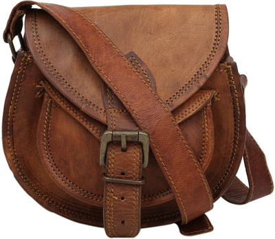 

Goatter Girls Formal Brown Genuine Leather Sling Bag