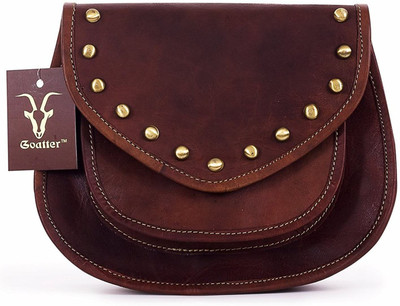 

Goatter Girls Brown Genuine Leather Sling Bag