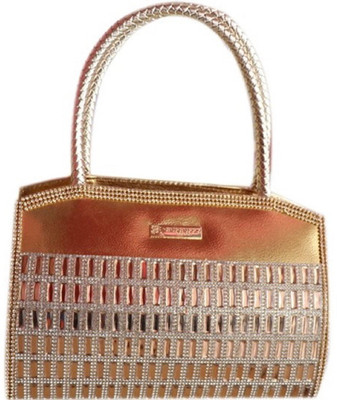 

Rapidcostore Women Casual Gold PU Hand-held Bag