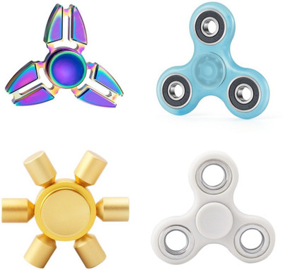 Elios Fidget Spinner Rodium Multiple Combo Pack of 4(Multicolor)