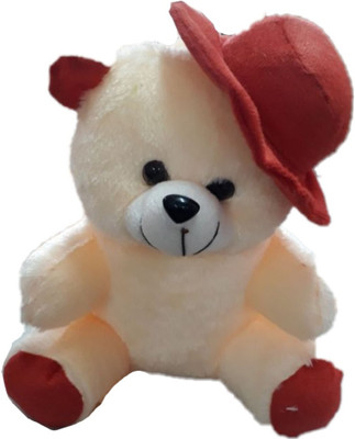 

COST TO COST Ultra soft red cap teddy medium size - 8 inch(Red, Peach), Peach;red