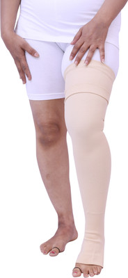 

AEPITO Elastic Tulbar Vericose Stocking (Above) Knee Support (L, Beige)