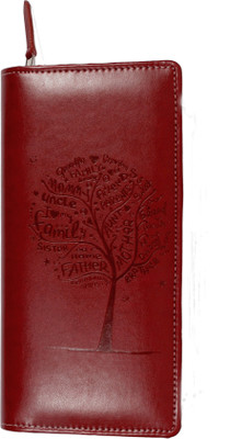 Sukeshcraft Tree Rfid Travel Wallet for 6 Passports(Red)