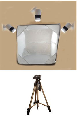 

eRunners Complete Set Portable Object Shoot Photo Studio with High Quality Tent, Tripod, 30w & 50w Focus Light Tripod Kit(White, Supports Up to 3000 g)