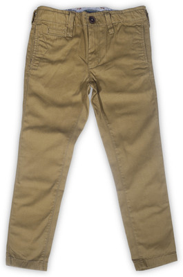 

Indian Terrain Regular Fit Boys Brown Trousers, Dark khaki