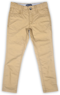 Indian Terrain Regular Fit Boys Grey Trousers, Tan
