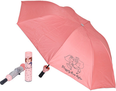 

Style Homez Fashionable Wine Bottle Pink Cover 110 cm Travel Umbrella Umbrella(Pink)