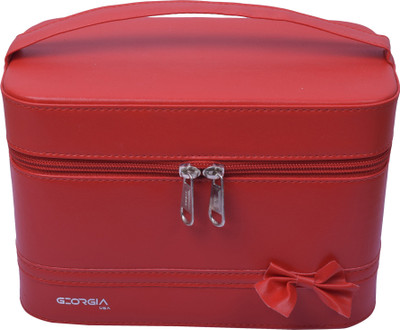

GeorgiaUsa GeogiaUSA Smart Collection of Cosmetic Bags makeup and jewellery Vanity Box(Red)