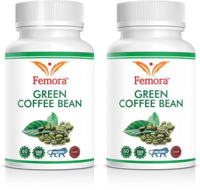 

Femora Green Coffee Beans Extract 500 mg (60 Pure Veg Capsules) Pack of 2, 100 % Pure & Natural Weight Management & Appetite Suppressant Supplement(2 No)