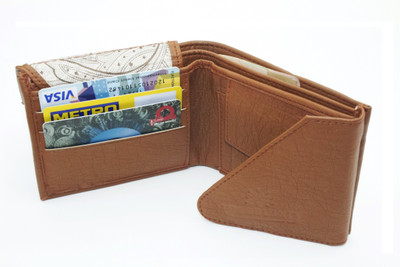 

Nietz Men Brown Genuine Leather Wallet(5 Card Slots), Black