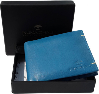 

NUKAICHAU Men Blue Genuine Leather Wallet(7 Card Slots), 23 card blu 7