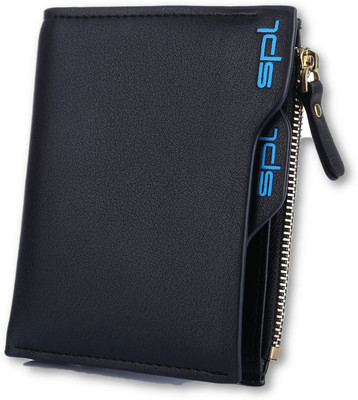 

SPL Men Casual Blue Artificial Leather Wallet(7 Card Slots), Black