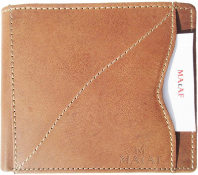 

MAtAF Men Brown Genuine Leather Wallet(8 Card Slots)