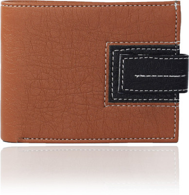 

Adam Zac Men Tan Artificial Leather Wallet(3 Card Slots), Tan-black