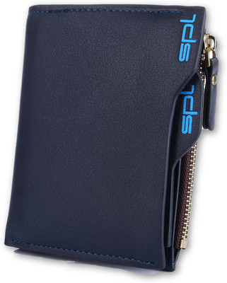 SPL Men Blue Artificial Leather Wallet(7 Card Slots)