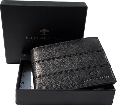

NUKAICHAU Men Black Genuine Leather Wallet(8 Card Slots), 40 card blk 8