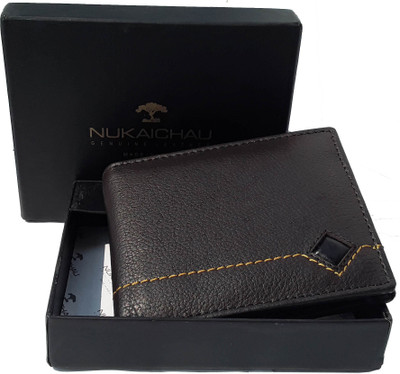 

NUKAICHAU Men Brown Genuine Leather Wallet(7 Card Slots), 19 coin blk 7