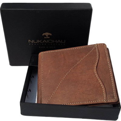 

NUKAICHAU Men Tan Genuine Leather Wallet(4 Card Slots), 04 coin tan 4