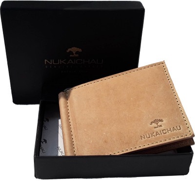 

NUKAICHAU Men Tan Genuine Leather Money Clip(6 Card Slots), 33 clip tan 6