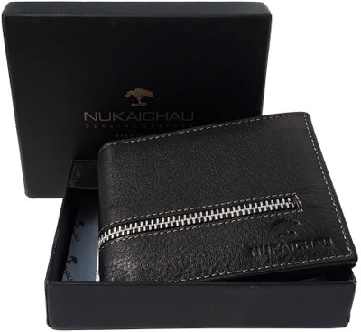 

NUKAICHAU Men Black Genuine Leather Wallet(7 Card Slots), 13 coin blk 7