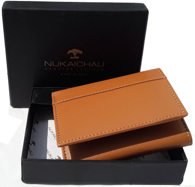 

NUKAICHAU Men Tan Genuine Leather Wallet(5 Card Slots), 20 coin tan fld 5