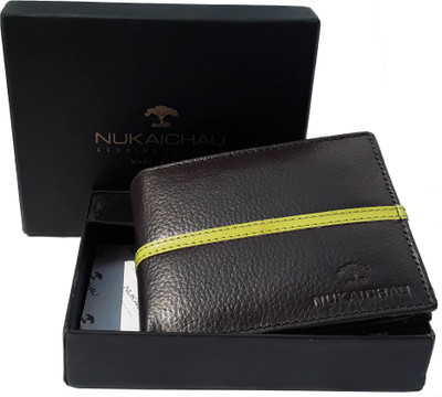 

NUKAICHAU Men Black Genuine Leather Wallet(7 Card Slots), 25 coin blk grn 7