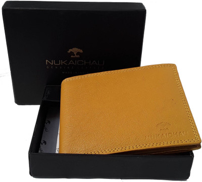 

NUKAICHAU Men Yellow Genuine Leather Wallet(7 Card Slots), 14 coin yelo 7