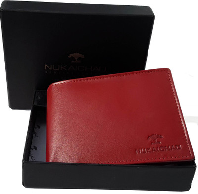 

NUKAICHAU Men Red Genuine Leather Wallet(7 Card Slots), 22 coin red 7