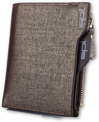 SPL Men Casual Brown Artificial Leather Wallet(7 Card Slots)