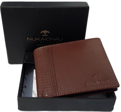 

NUKAICHAU Men Brown Genuine Leather Wallet(6 Card Slots), 08 card brn 6