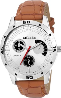 Mikado Delight Fashion tan leather strap and casual Round analog watch for men's and boy's with 1 year warranty Watch  - For Boys   Watches  (Mikado)