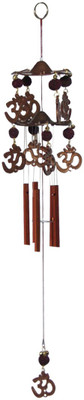 

DivyaMantra Feng Shui Om Rudraksha Double Layer Plastic Windchime(59 inch, Brown)