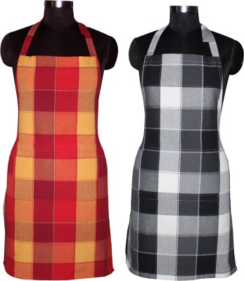 AIRWILL Cotton Chef's Apron - Free Size(Red, Maroon, Black, Grey, Yellow, Pack of 2)