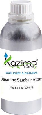 KAZIMA Jasmine Sambac Perfume - Pure Natural (Non-Alcoholic) Floral Attar(Floral)