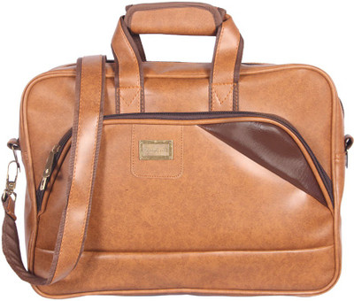 

HANDCUFFS Rust Colour Leather Office Laptop Bag For Men Messenger Bag Waterproof Multipurpose Bag(Beige, 16 L)