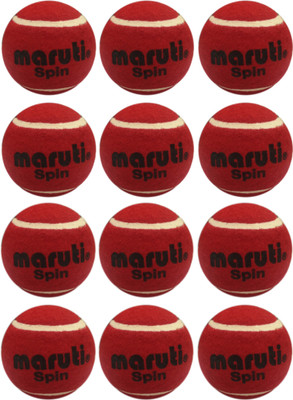 

HRS Maruti Spin Pressureless, Heavy Weight Cricket Tennis Ball(Pack of 12, Red), Maroon (heavy weight)