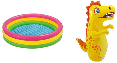 

DINAARKAN COMBO OF 3 FEET BATH TUB AND 3 FEET INFLATABLE HIT ME DRAGON(Multicolor)