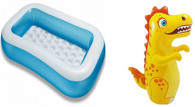 

DINAARKAN COMBO OF 5 FEET BATH TUB AND 3 FEET INFLATABLE HIT ME DRAGON(Blue, Yellow)