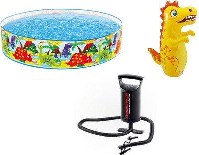

DINAARKAN COMBO OF 4 FEET BATH TUB AND 3 FEET INFLATABLE HIT ME DRAGON WITH AIR PUMP(Multicolor)