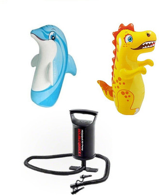 

DINAARKAN COMBO OF 3 FEET INFLATABLE HIT ME DOLPHIN AND 3 FEET INFLATABLE HIT ME DRAGON WITH AIR PUMP(Blue, Yellow, Black), Black;blue;yellow