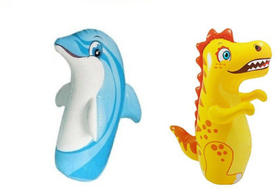 

DINAARKAN COMBO OF 3 FEET INFLATABLE HIT ME DOLPHIN AND 3 FEET INFLATABLE HIT ME DRAGON(Blue, Yellow)